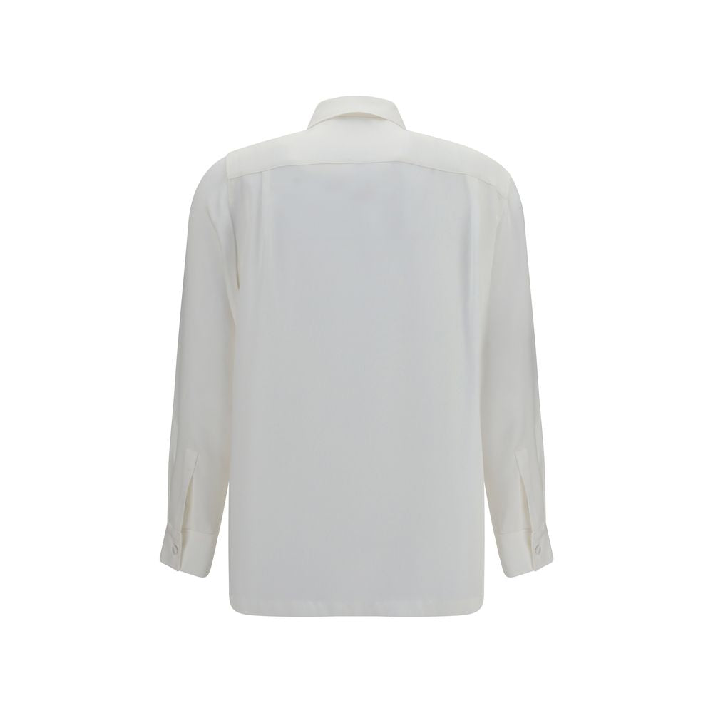 Max Mara White Silk Dress Shirt
