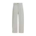 Max Mara White Cotton Cropped Pants