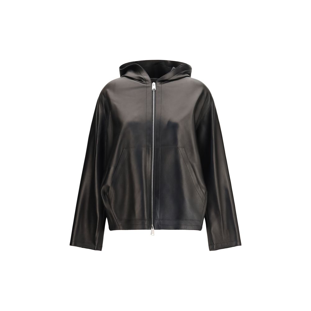 Khaite Black Lamb Ovis Aries Aries Leather Jacket