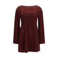 Ganni Bordeaux Acetate Casual Dress
