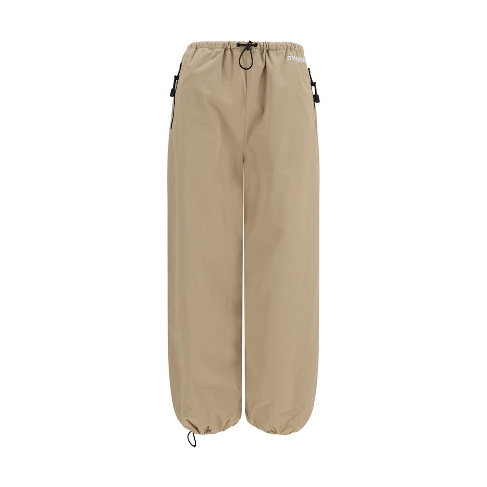 Miu Miu Beige Cotton Athletic Pants