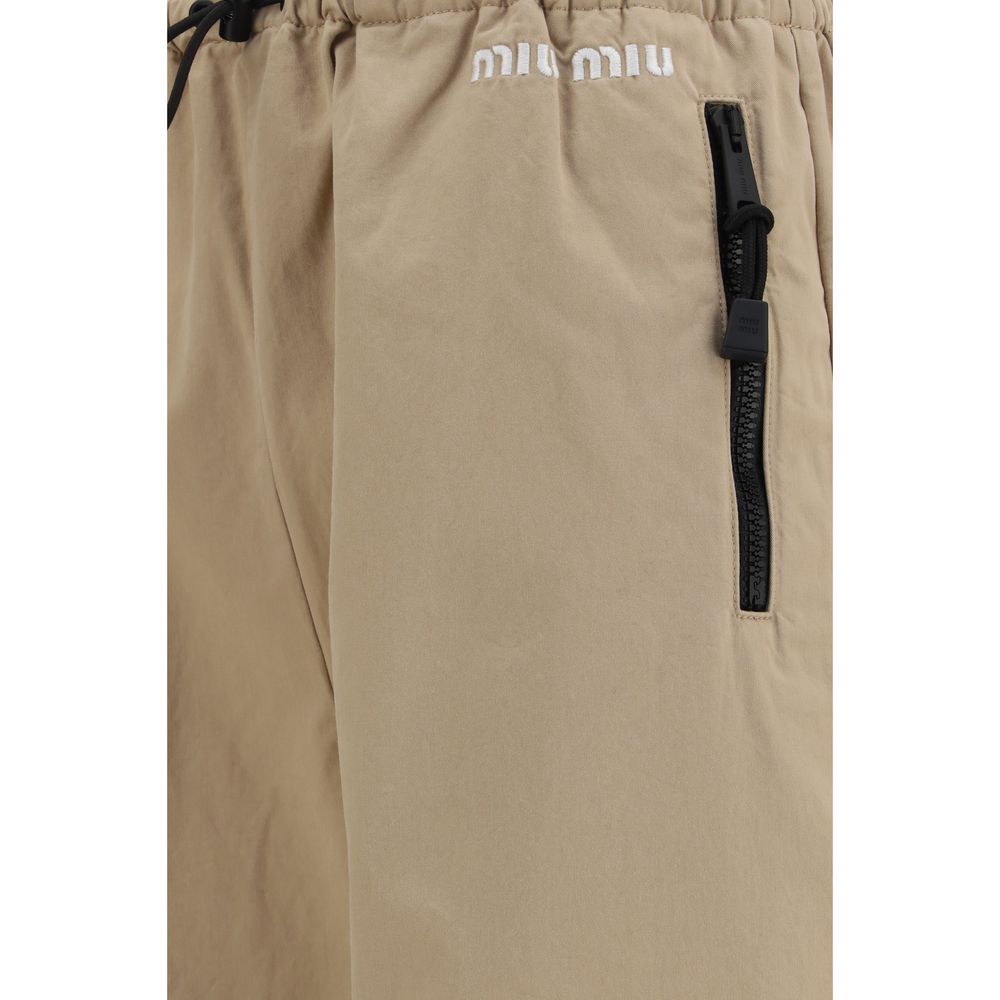 Miu Miu Beige Cotton Athletic Pants