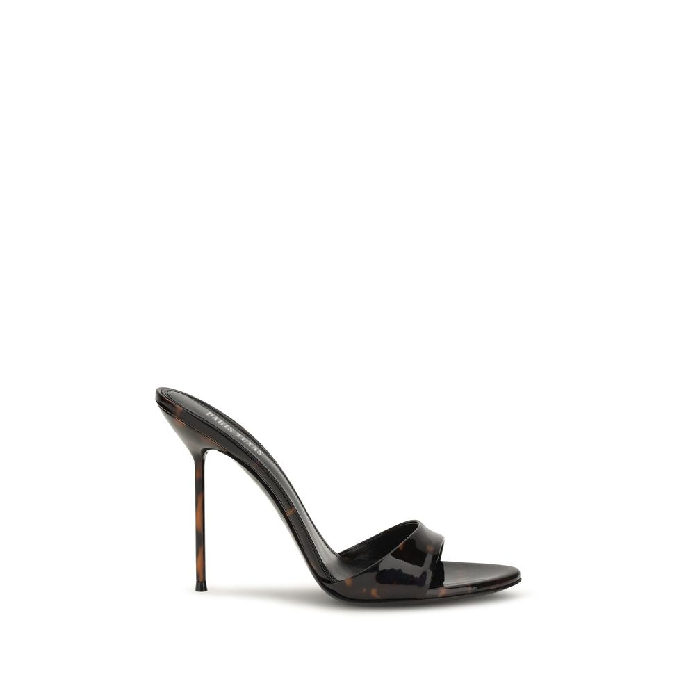 Paris Texas Black Calf Leather Bos Taurus Mules