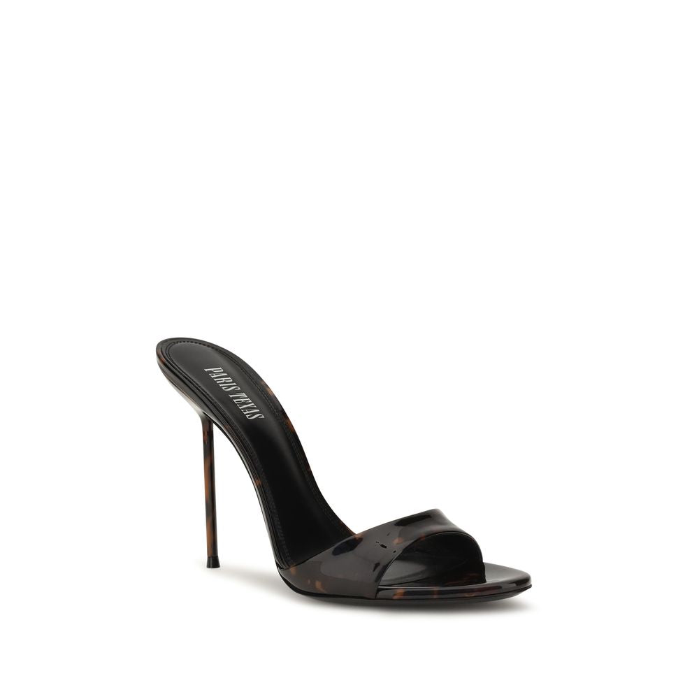 Paris Texas Black Calf Leather Bos Taurus Mules