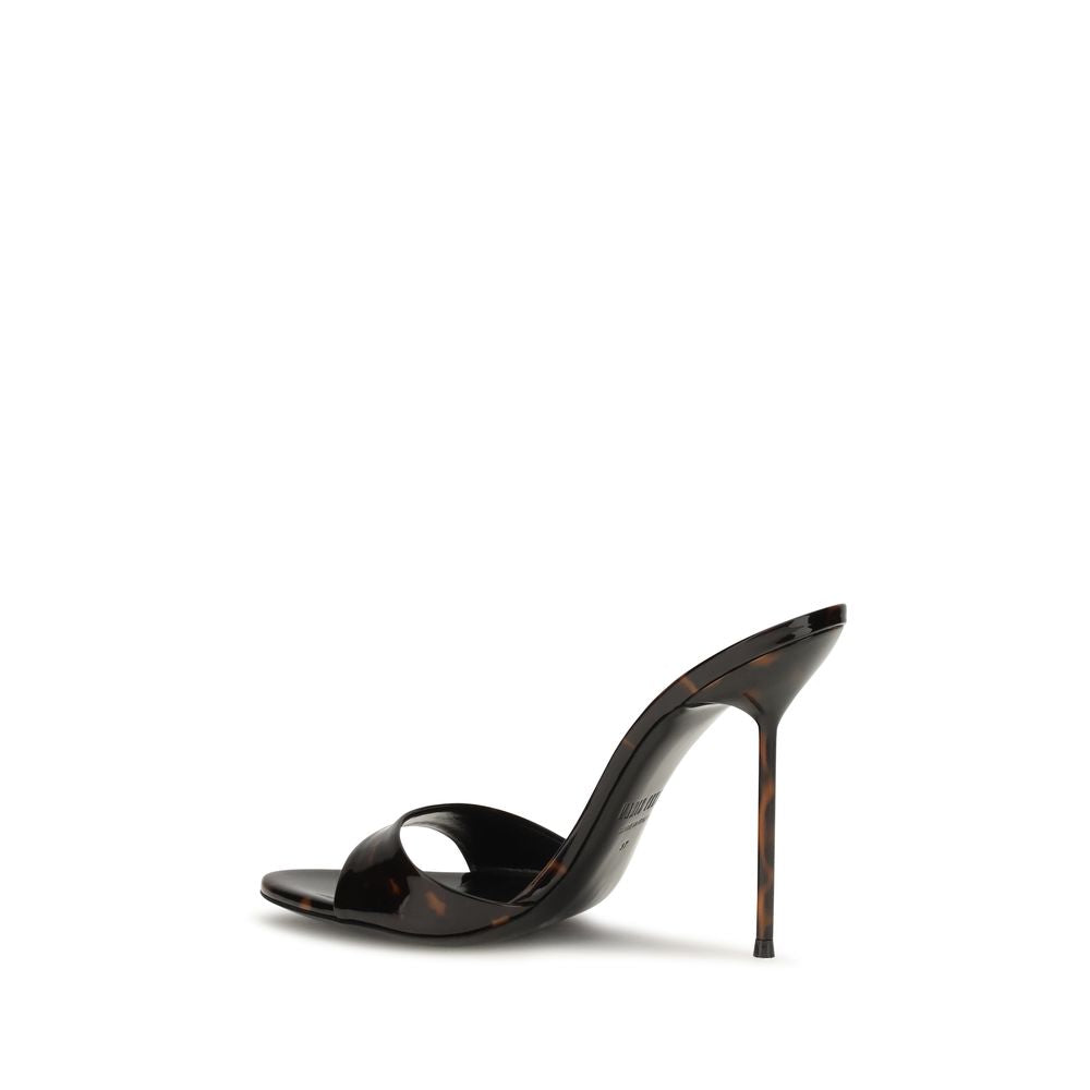 Paris Texas Black Calf Leather Bos Taurus Mules