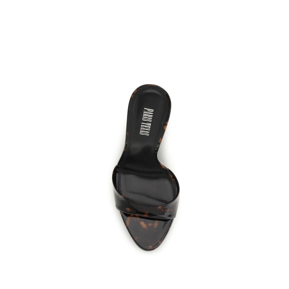 Paris Texas Black Calf Leather Bos Taurus Mules