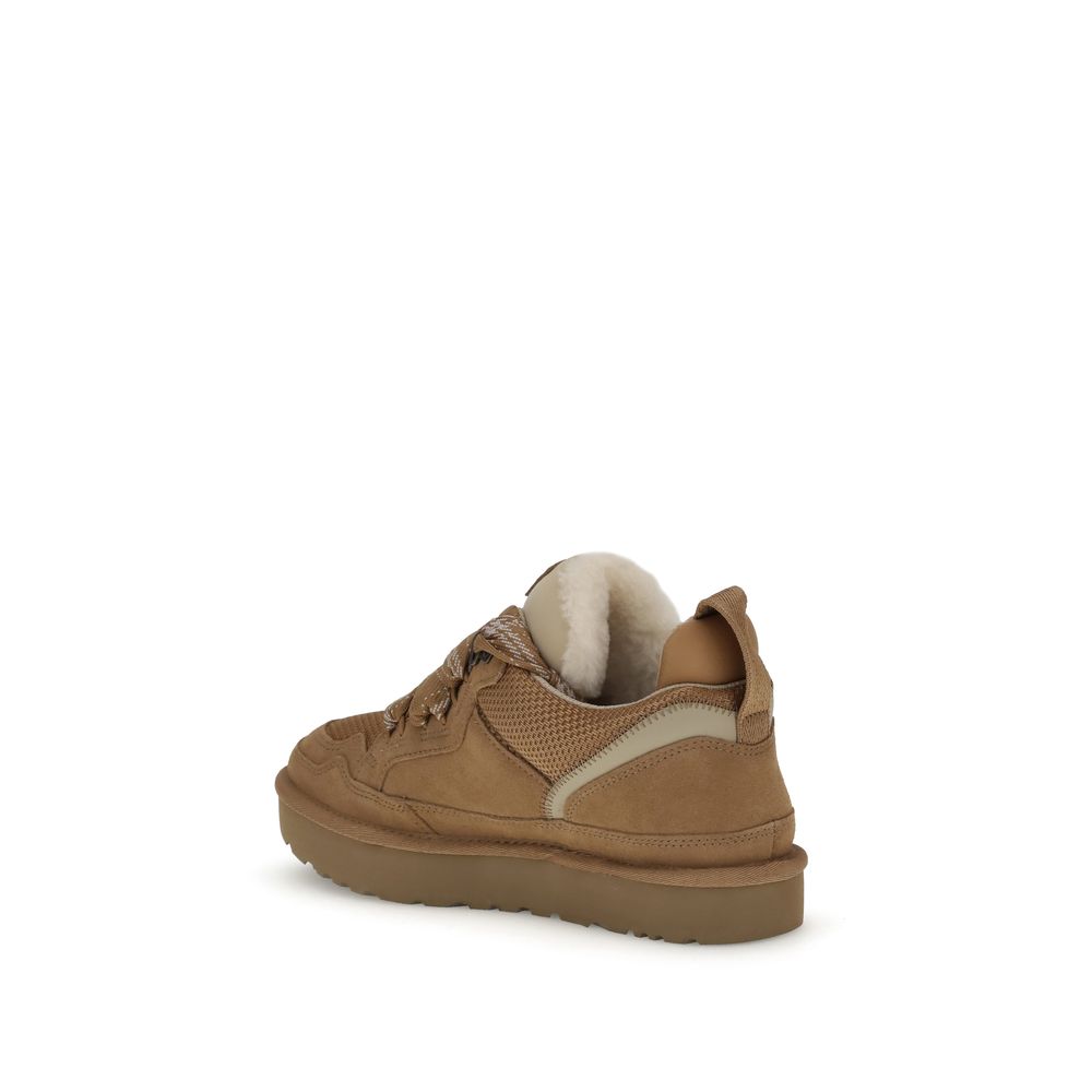 UGG Brown Leather Platform Sneakers