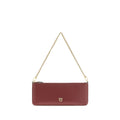 PINKO Bordeaux Calf Leather Bos Taurus Shoulder Bag