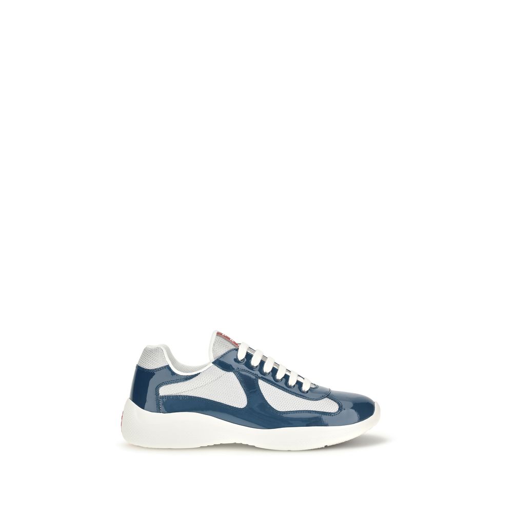Prada Blue Calf Leather Bos Taurus Athletic Sneakers