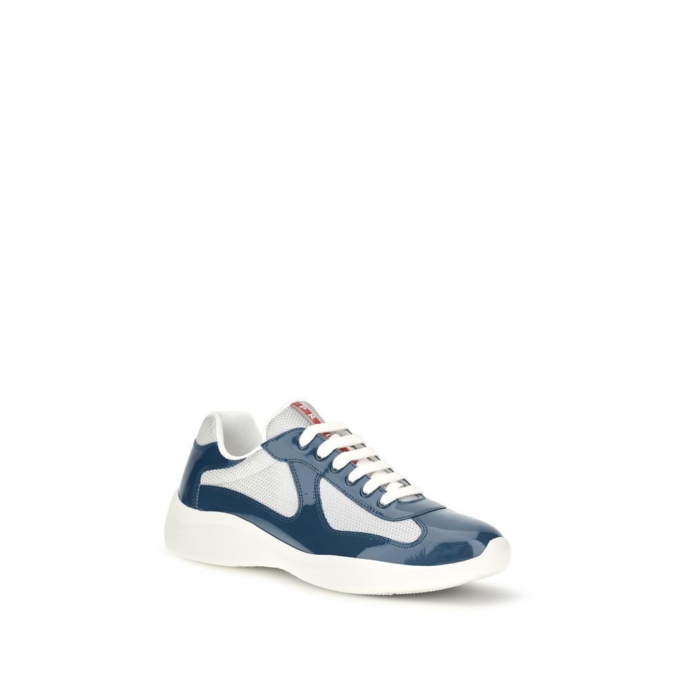 Prada Blue Calf Leather Bos Taurus Athletic Sneakers