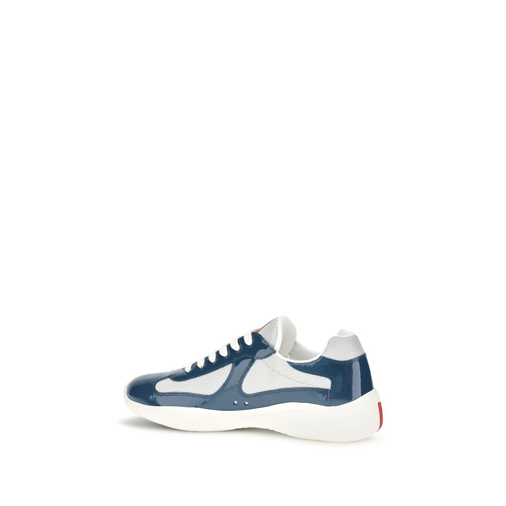 Prada Blue Calf Leather Bos Taurus Athletic Sneakers