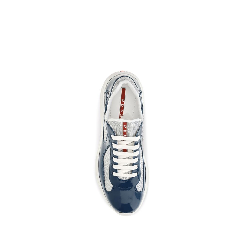 Prada Blue Calf Leather Bos Taurus Athletic Sneakers