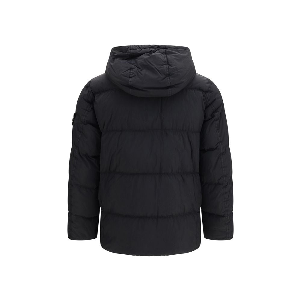 Stone Island Black Goose Down Full-Length Jacket