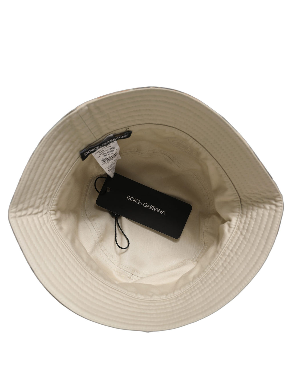 Dolce & Gabbana Men Beige Floral Wide Brim Bucket Capello Hat