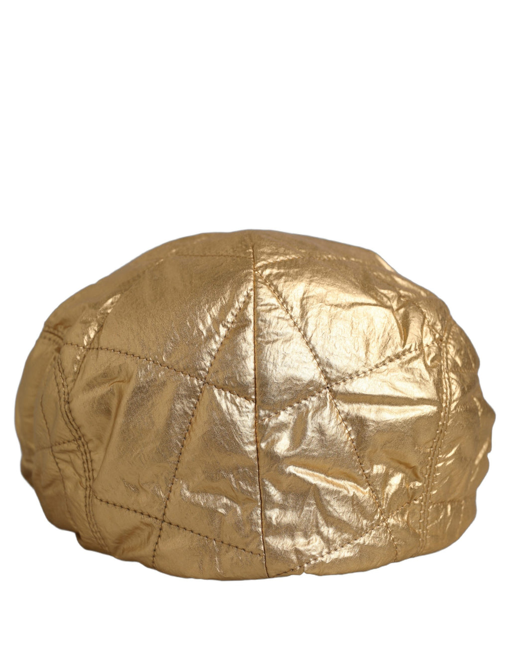 Dolce & Gabbana Men Gold Wide Quilted Newsboy Capello Hat