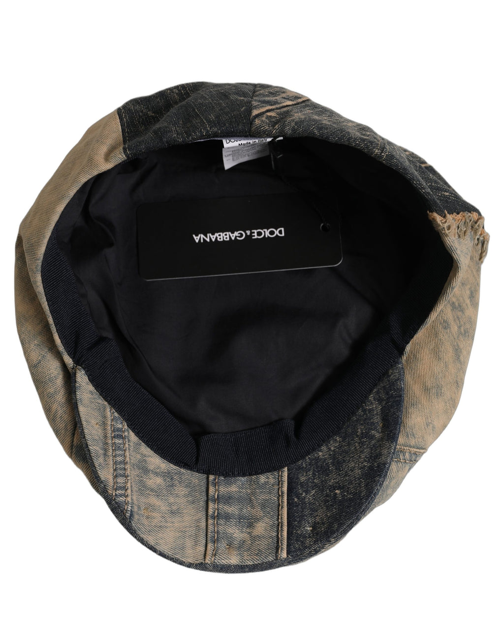 Dolce & Gabbana Brown Cotton Denim Newsboy Capello Cabbie Hat