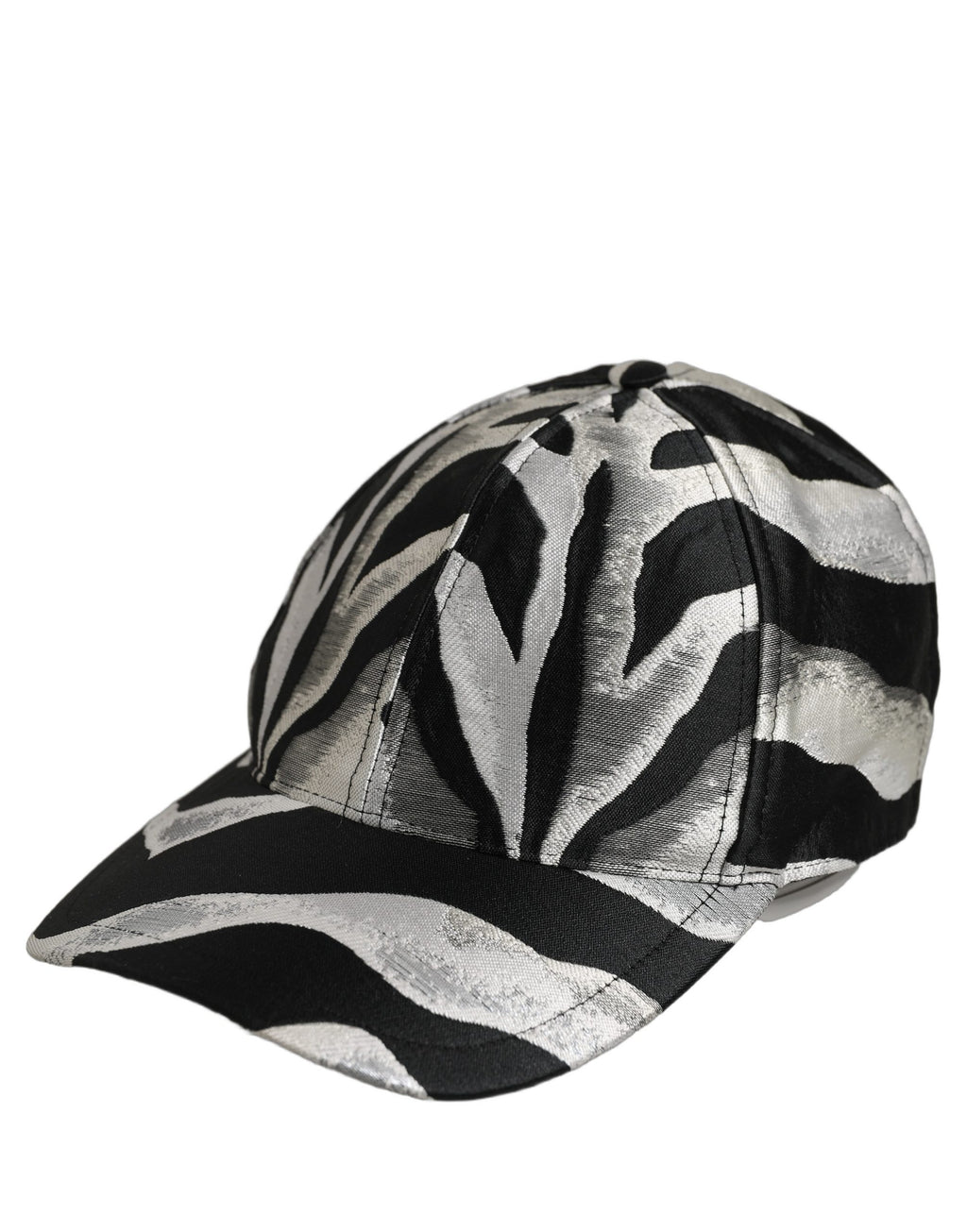 Dolce & Gabbana Men Black Silver Zebra Pattern Baseball Cap Hat