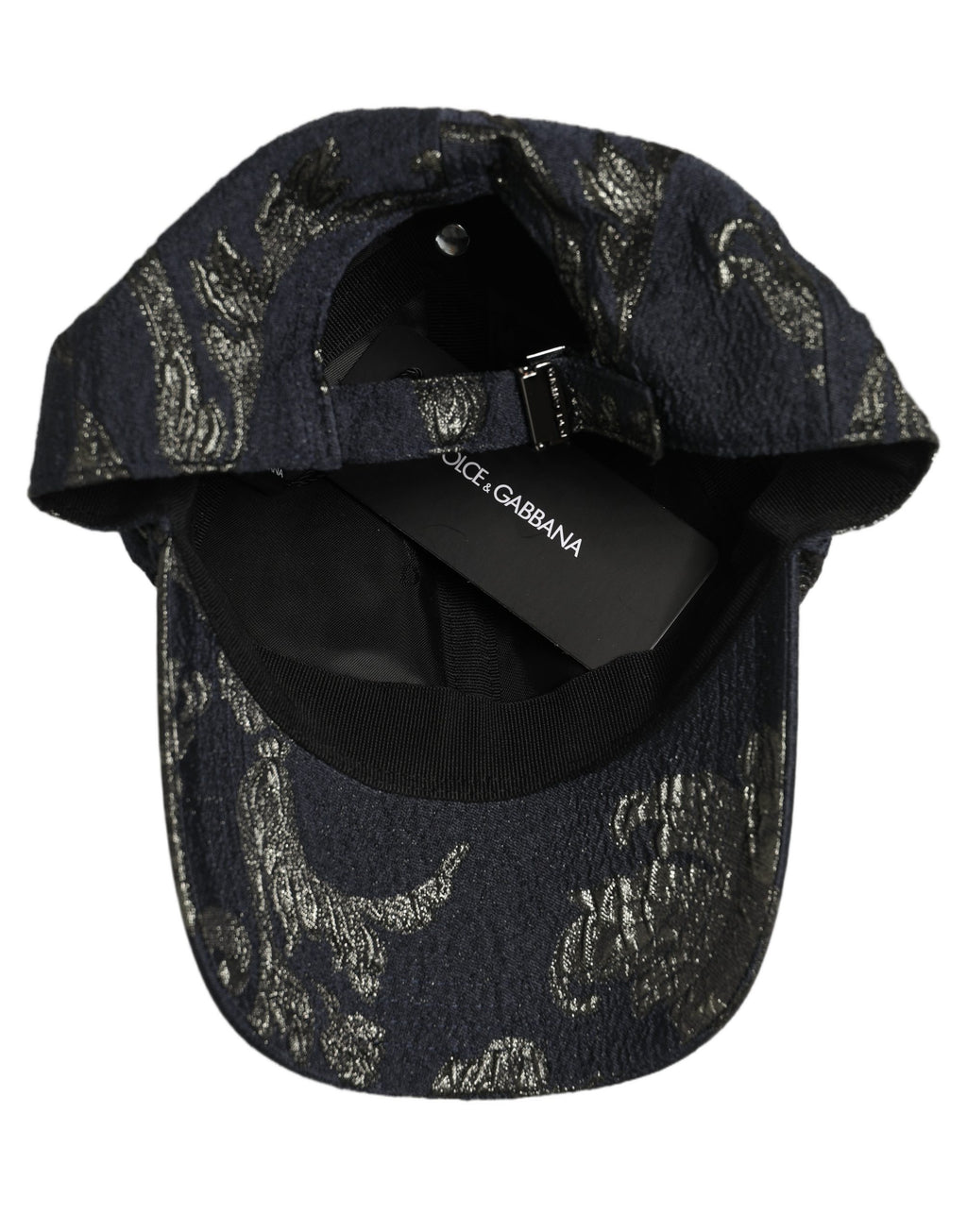 Dolce & Gabbana Men Black Floral Barocco Cotton Baseball Cap Hat