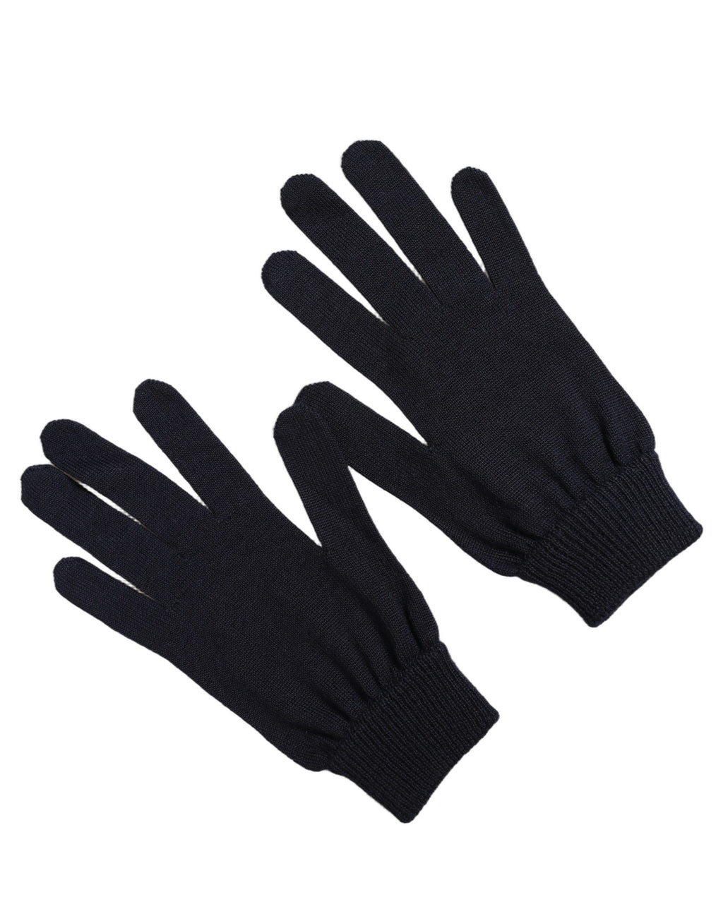 Dolce & Gabbana Men Dark Blue Cashmere Knitted Winter Gloves