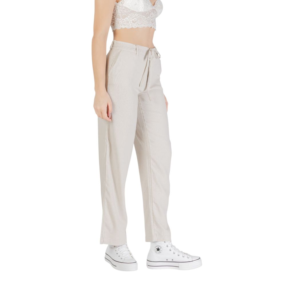 Only Beige Viscose Casual Pants