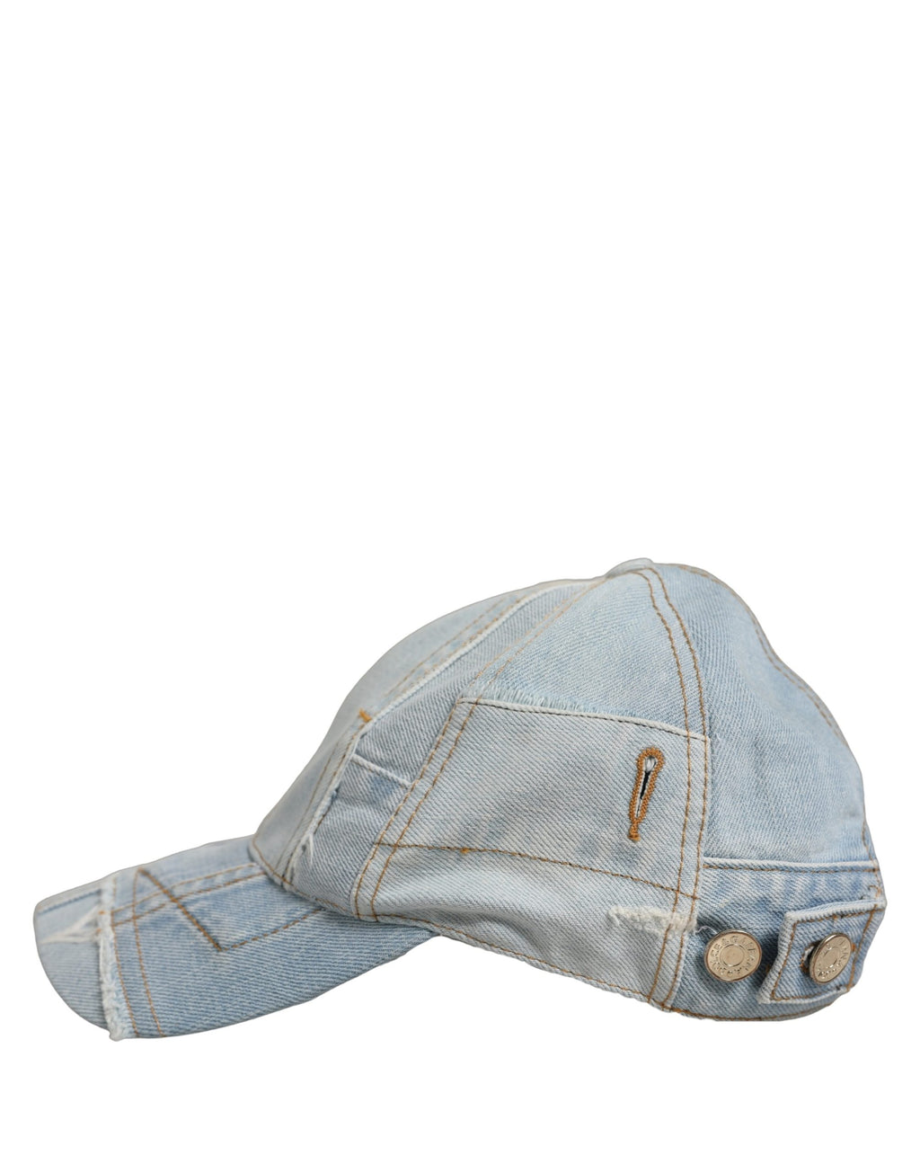 Dolce & Gabbana Men Blue Patchwork Cotton Denim Baseball Cap Hat