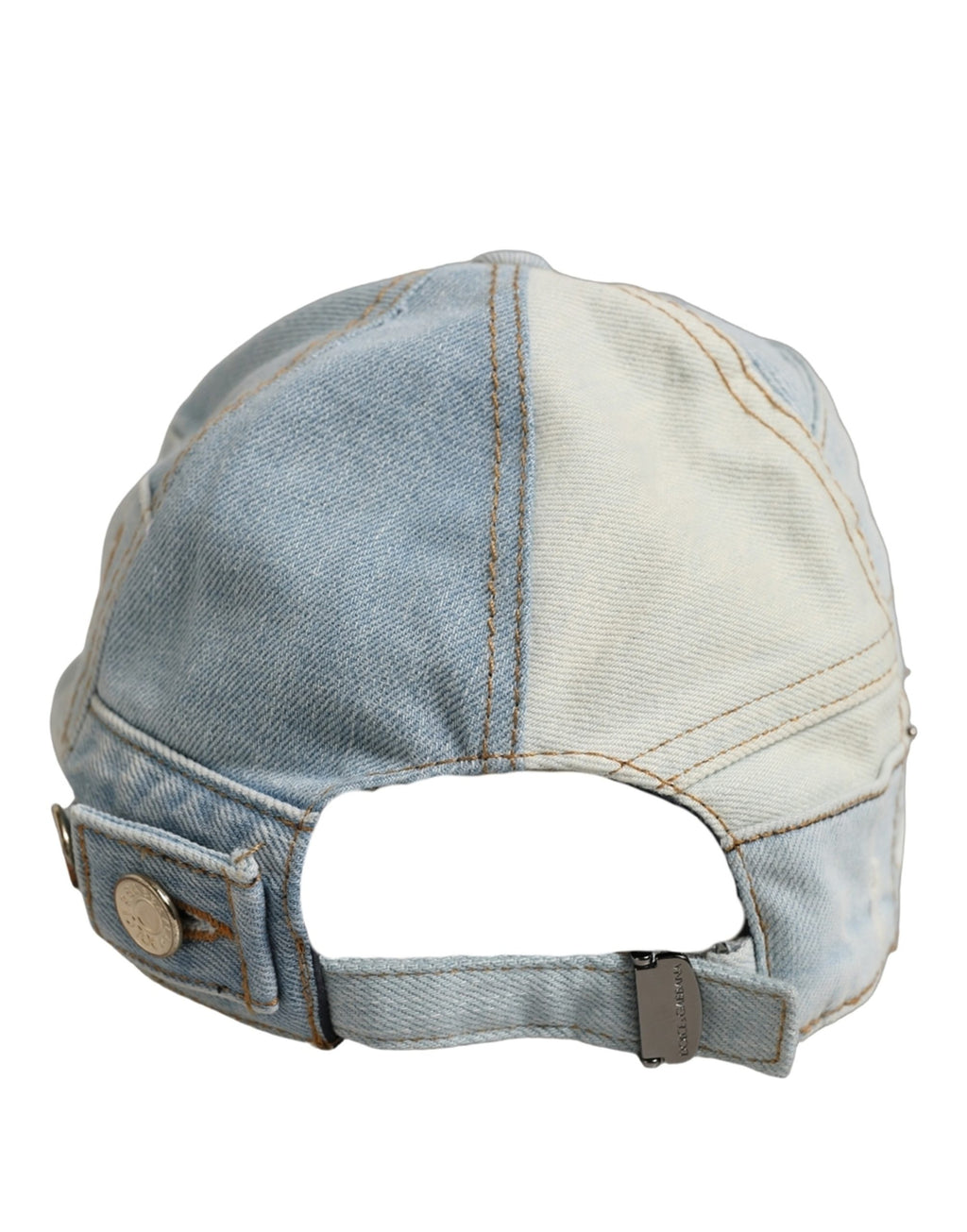Dolce & Gabbana Men Blue Patchwork Cotton Denim Baseball Cap Hat