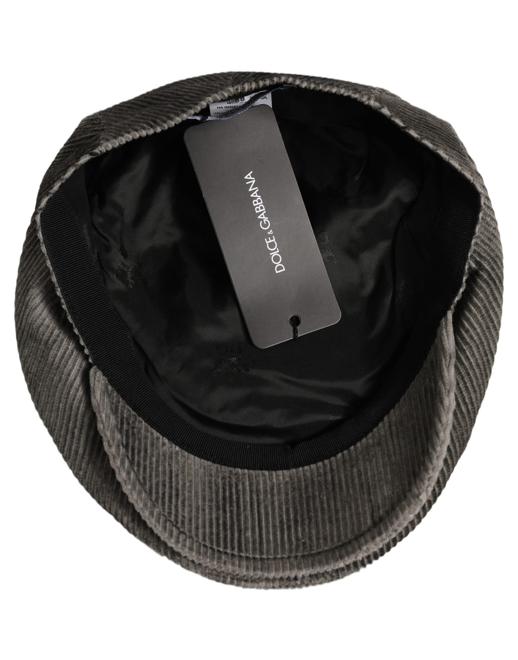 Dolce & Gabbana Men Grey Cotton Corduroy Cloth Newsboy Cap Hat