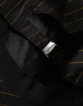 Dolce & Gabbana Black Gold Pinstriped Cotton Baseball Cap Hat