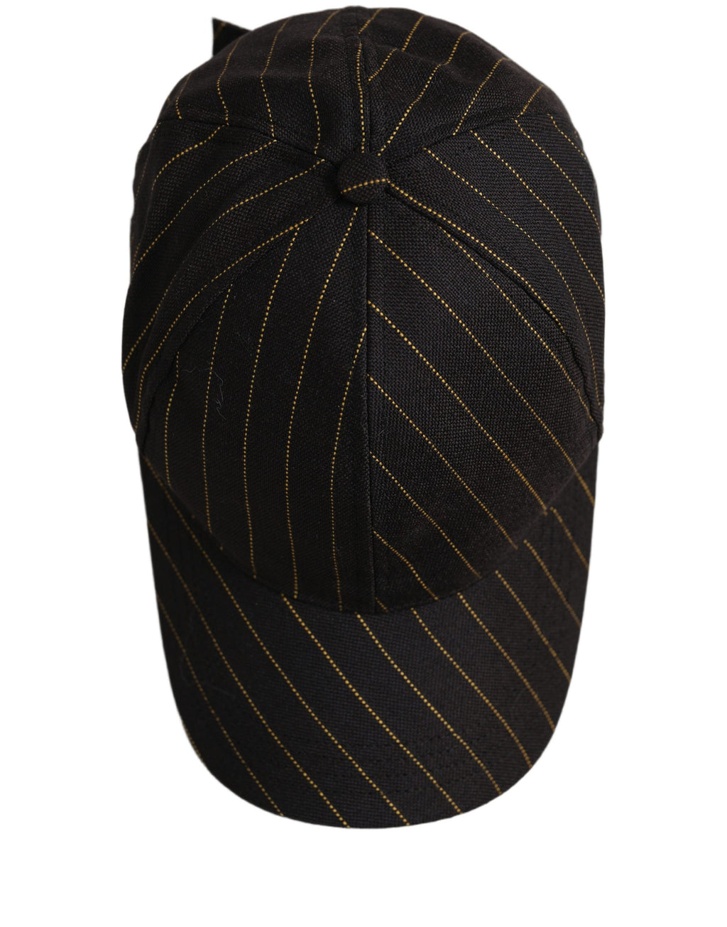 Dolce & Gabbana Black Gold Pinstriped Cotton Baseball Cap Hat