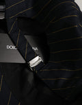 Dolce & Gabbana Black Gold Pinstriped Cotton Baseball Cap Hat