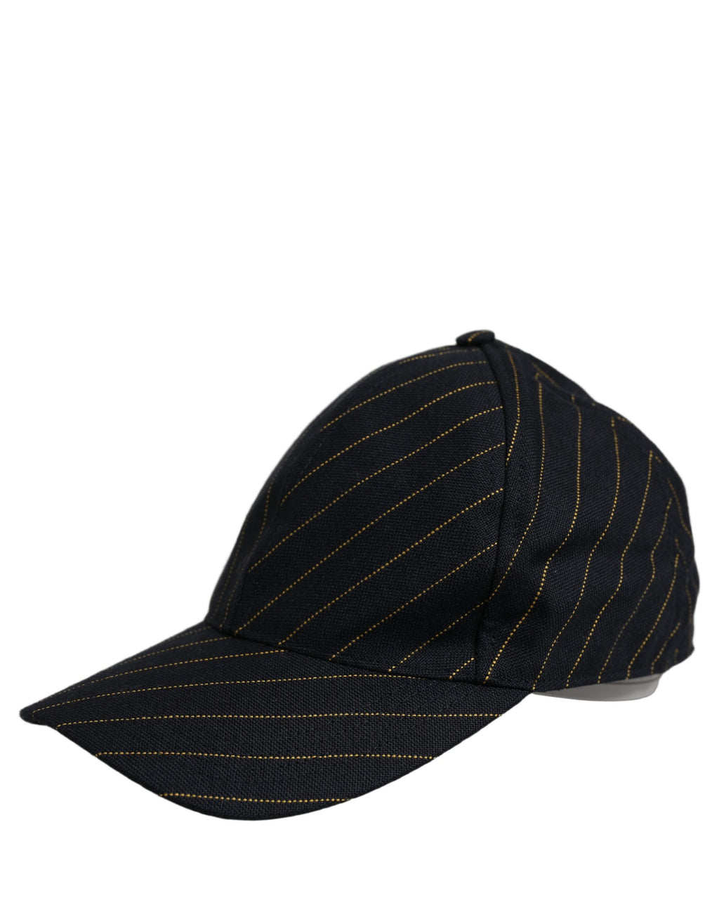 Dolce & Gabbana Black Gold Pinstriped Cotton Baseball Cap Hat