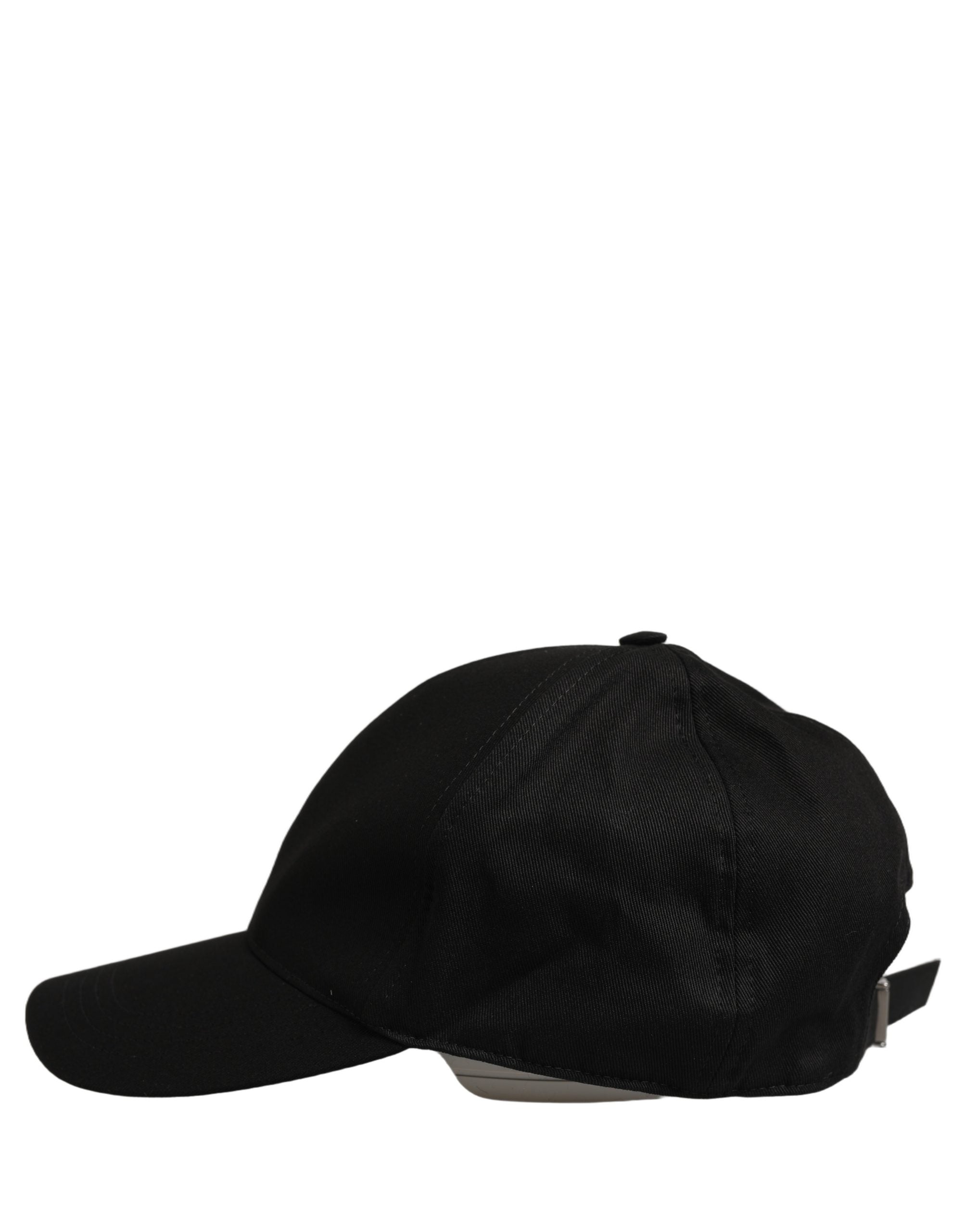 Dolce & Gabbana Men Black Cotton Baseball Capello 6 Panels Hat