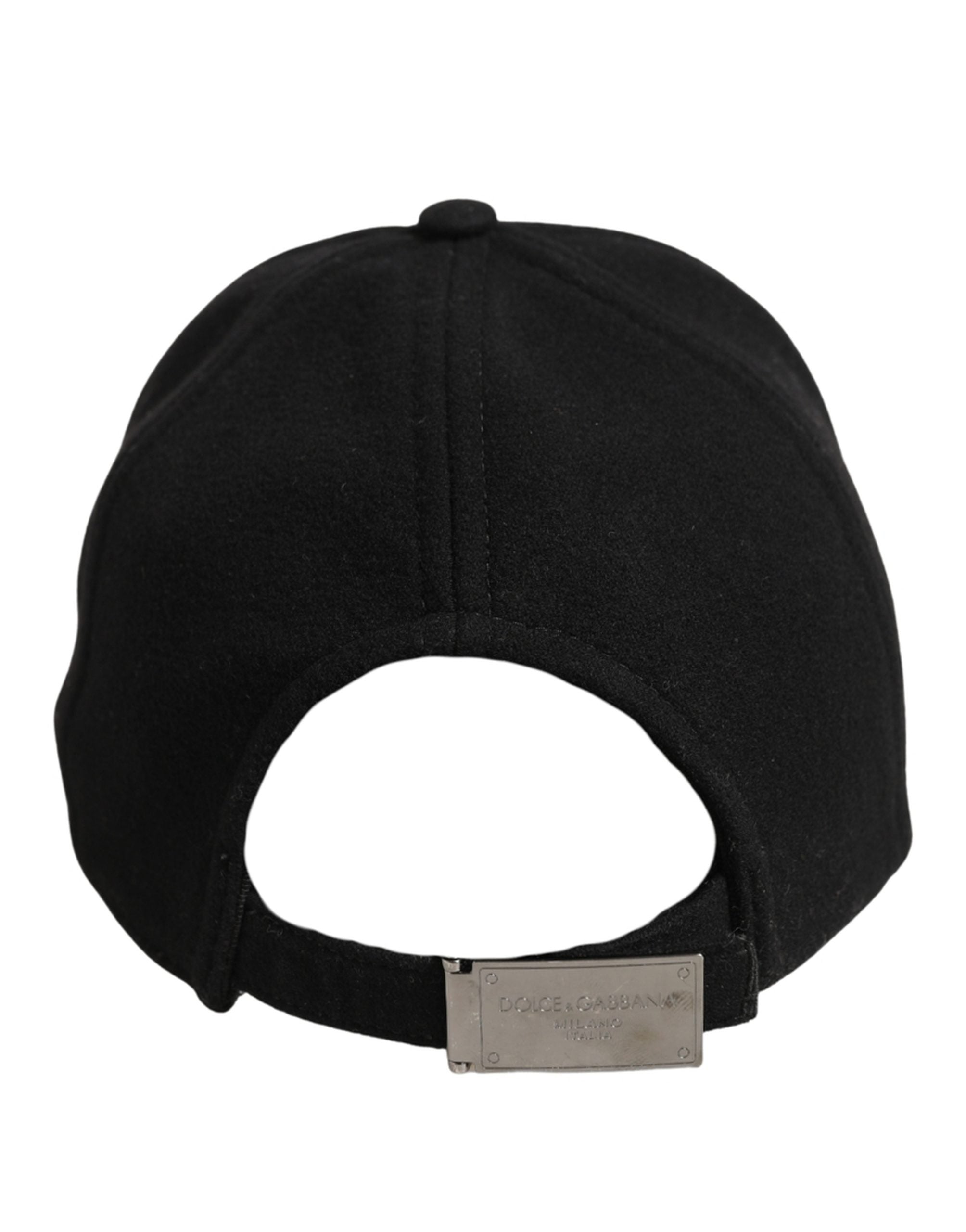 Dolce & Gabbana Men Black Wool Baseball Cap 6 Panels Hat