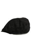 Dolce & Gabbana Men Black Floral Jacquard Newsboy Capello Hat