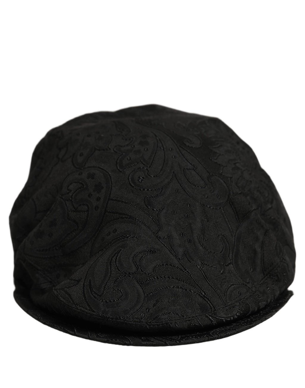 Dolce & Gabbana Men Black Floral Jacquard Newsboy Capello Hat
