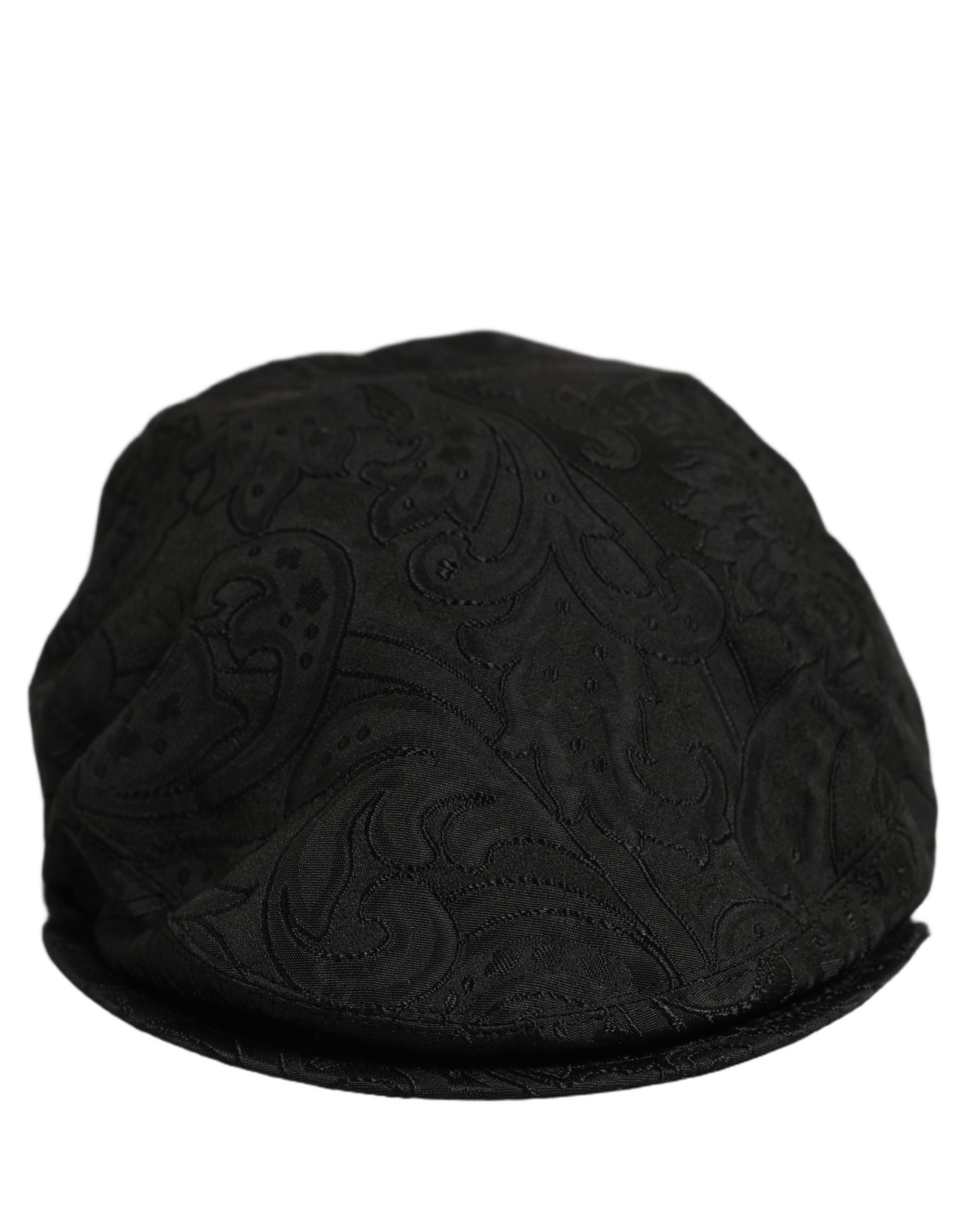 Dolce & Gabbana Men Black Floral Jacquard Newsboy Capello Hat