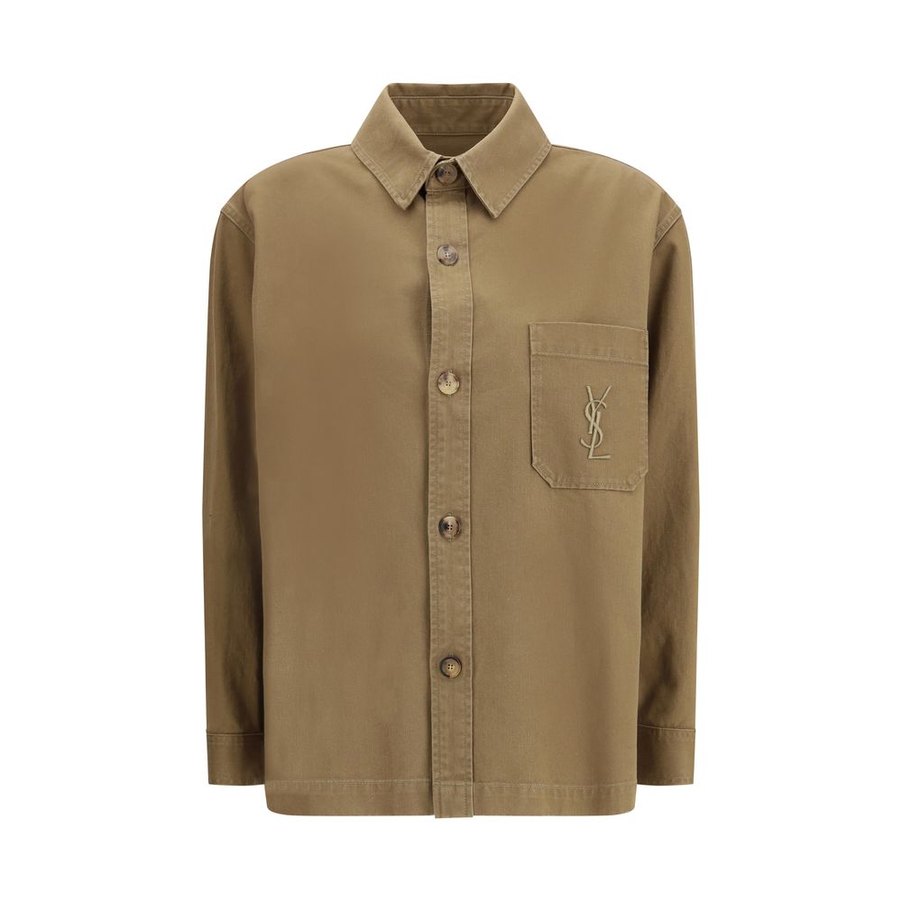 Saint Laurent Bicolor Cotton Denim Jacket