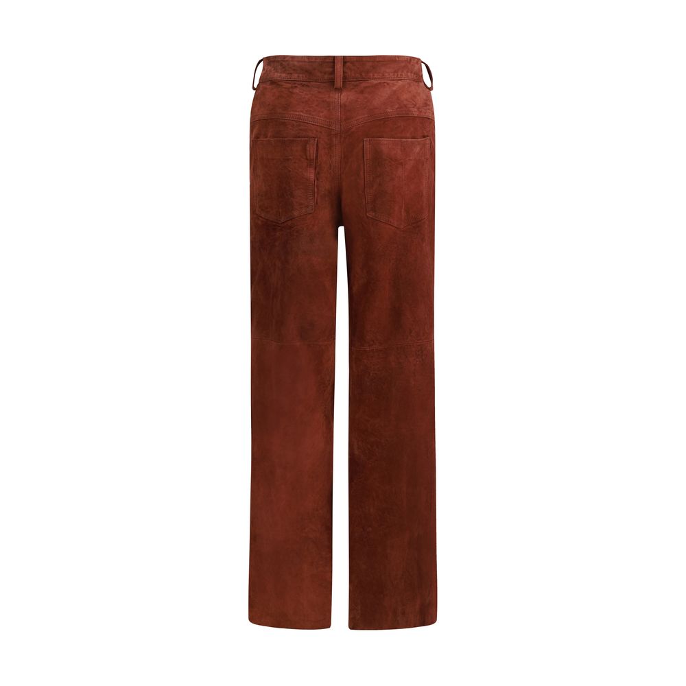 Salvatore Santoro Bordeaux Leather Casual Pants