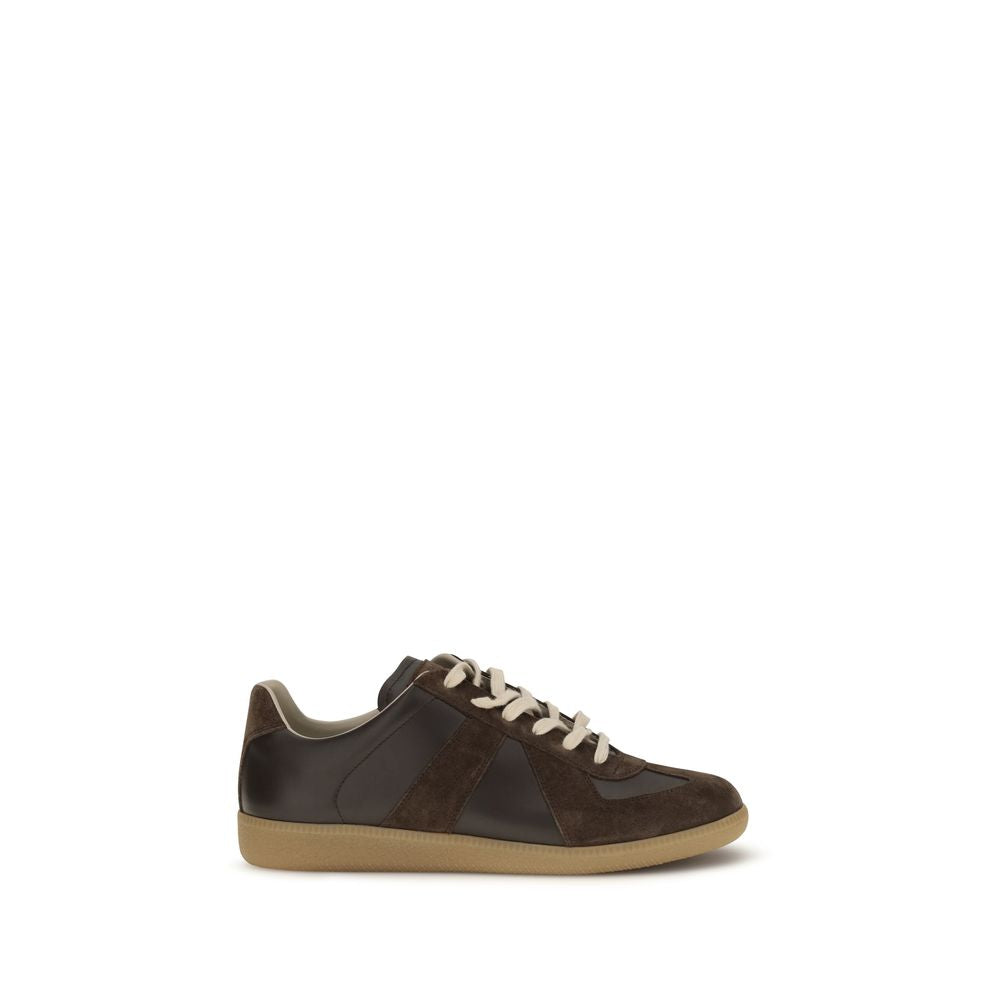 Maison Margiela Brown Calf Leather Bos Taurus Low Top Sneakers
