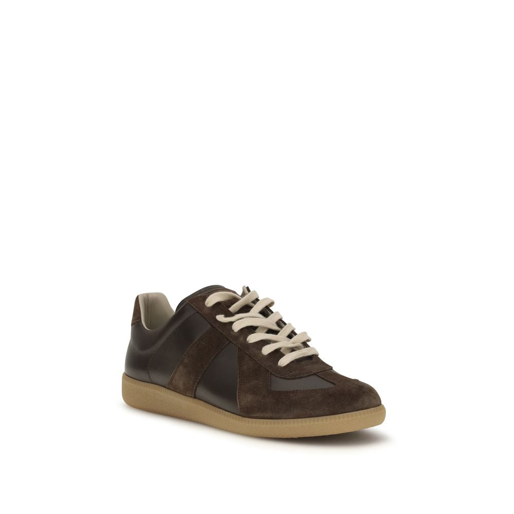 Maison Margiela Brown Calf Leather Bos Taurus Low Top Sneakers