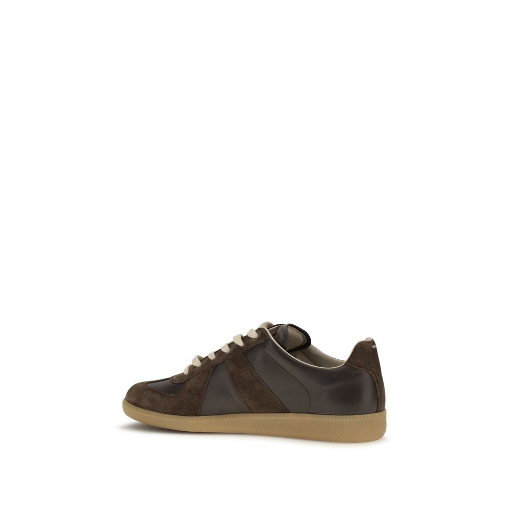 Maison Margiela Brown Calf Leather Bos Taurus Low Top Sneakers