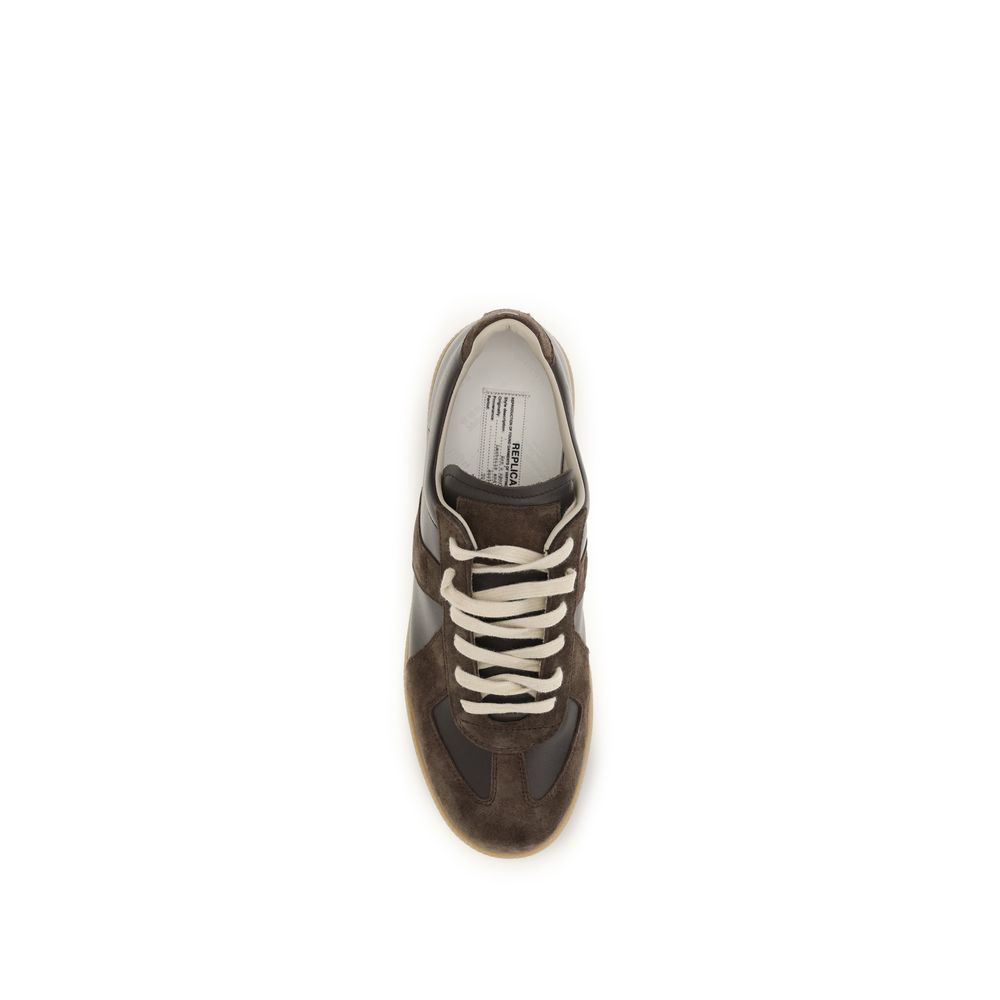 Maison Margiela Brown Calf Leather Bos Taurus Low Top Sneakers
