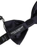 Dolce & Gabbana Men Black 100% Silk Adjustable Neck Papillon Bow Tie