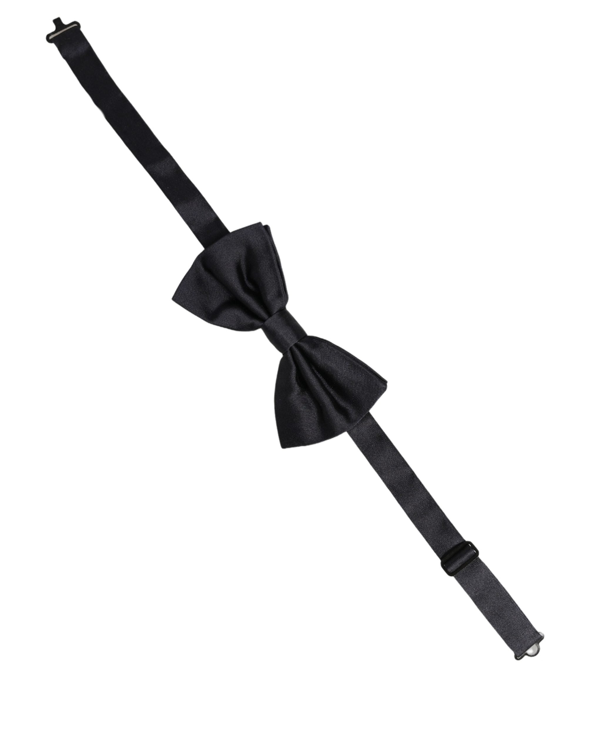Dolce & Gabbana Men Black 100% Silk Adjustable Neck Papillon Bow Tie