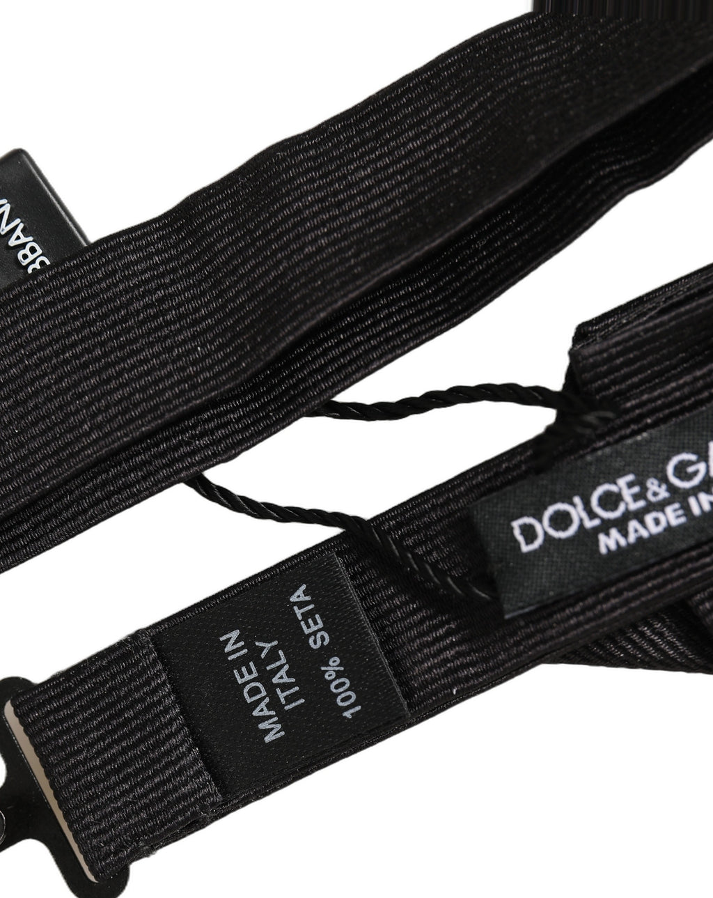 Dolce & Gabbana Men Black 100% Silk Adjustable Neck Papillon Bow Tie