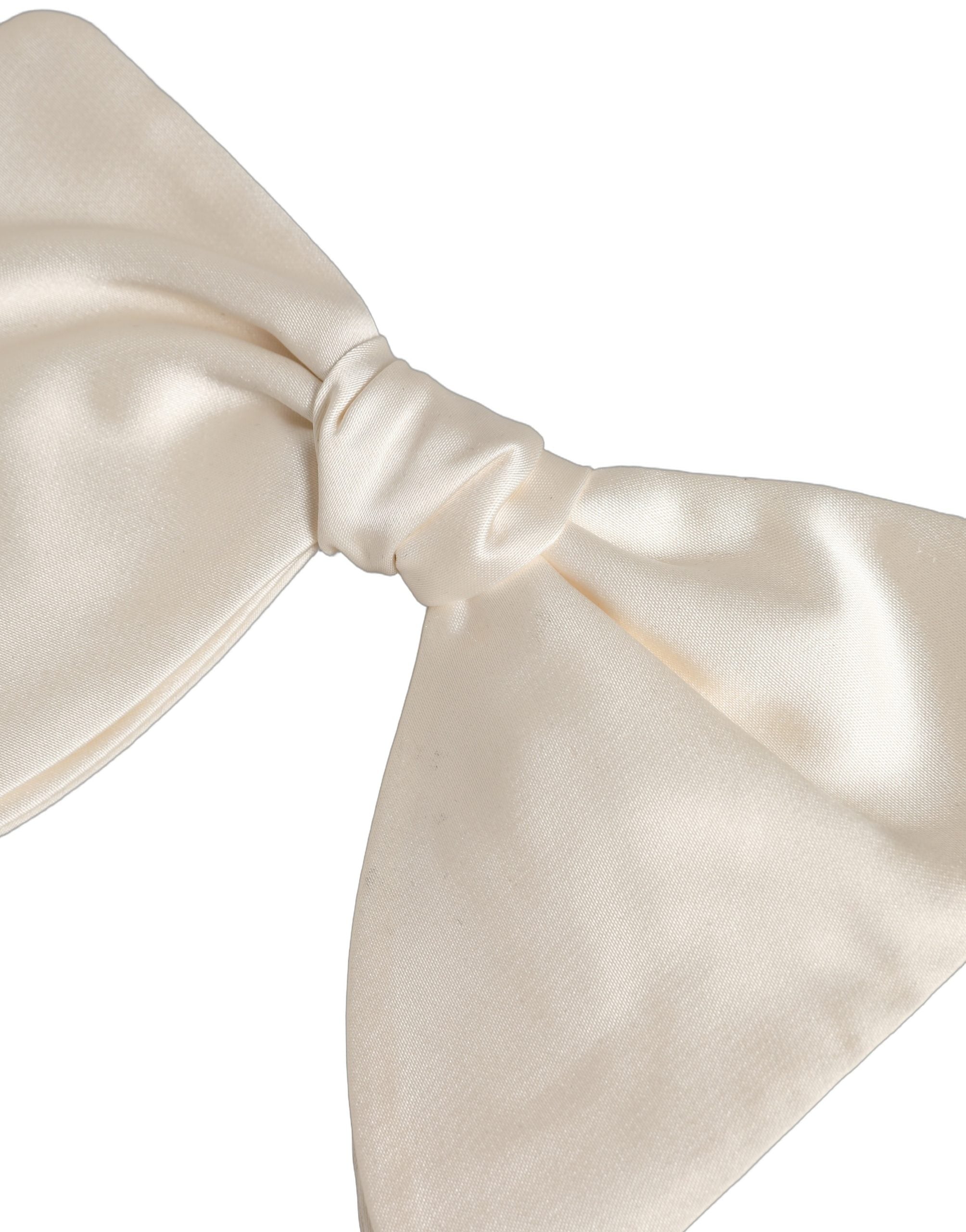 Dolce & Gabbana Men White 100% Silk Adjustable Neck Papillon Bow Tie