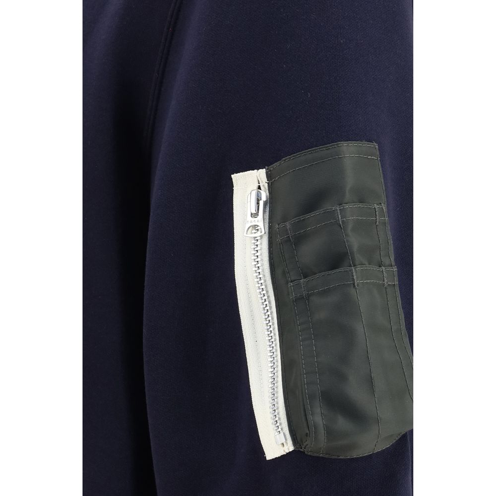 Sacai Blue Cotton Polo Shirt