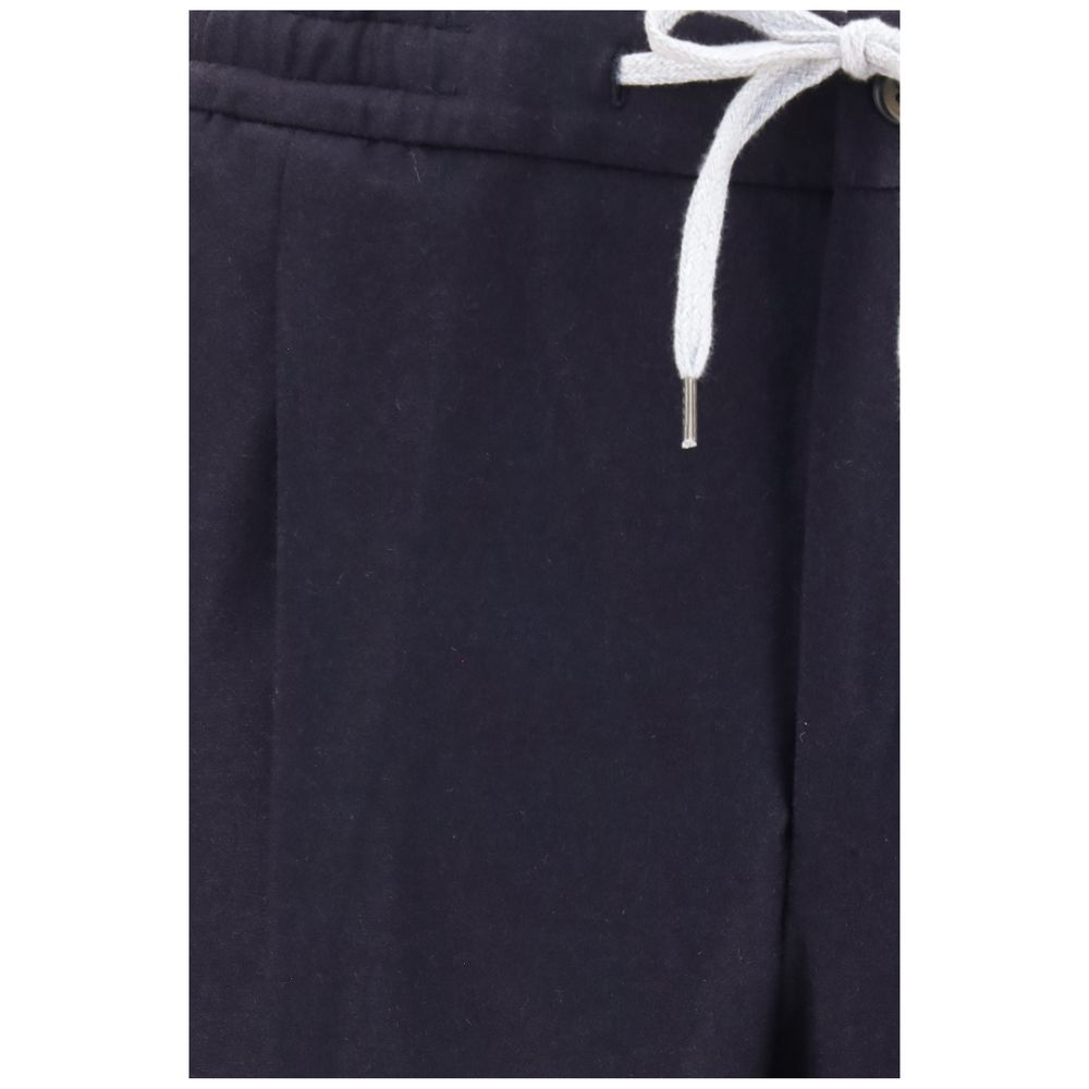 PT Torino Blue Wool Oves Aries Casual Pants