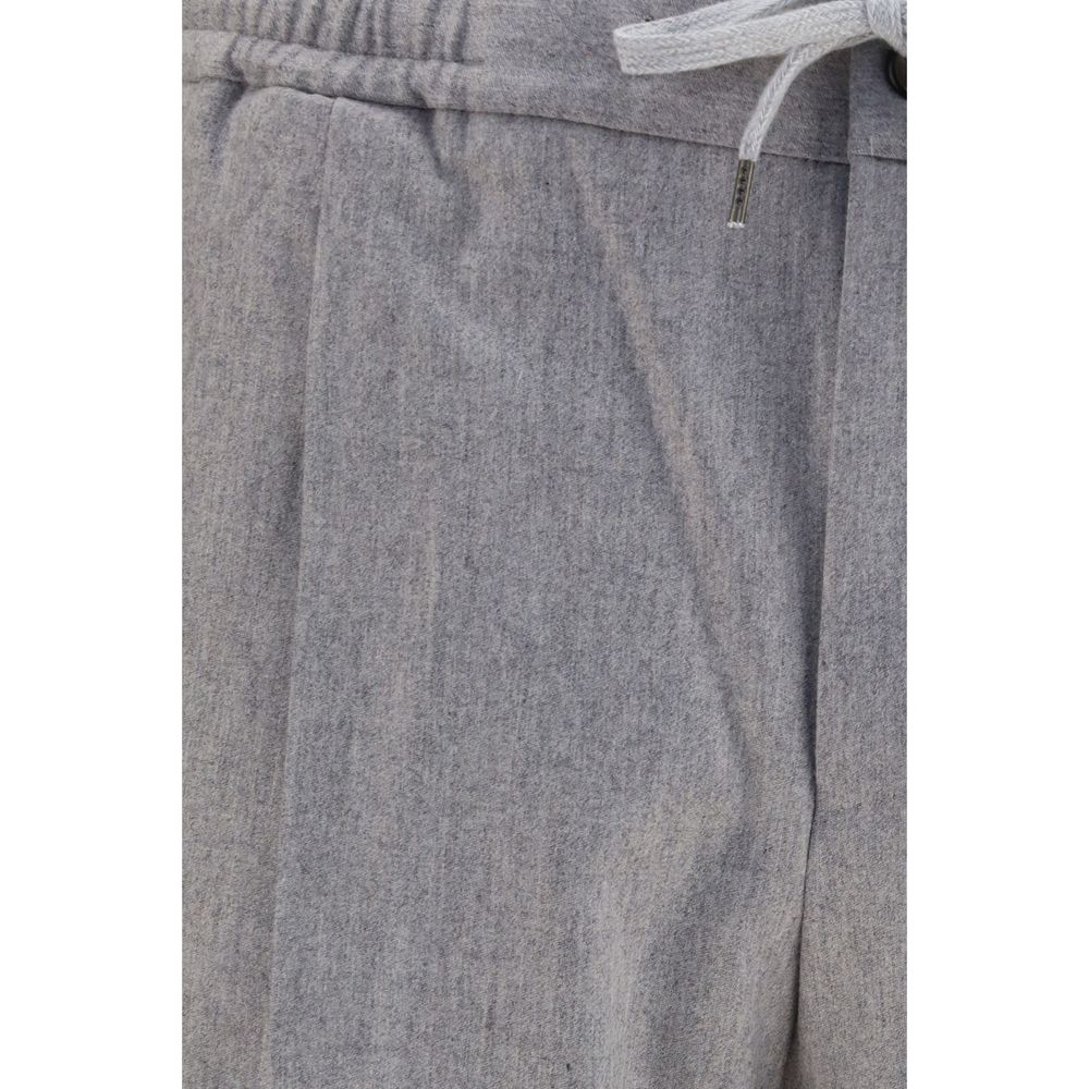 PT Torino Gray Wool Oves Aries Casual Pants