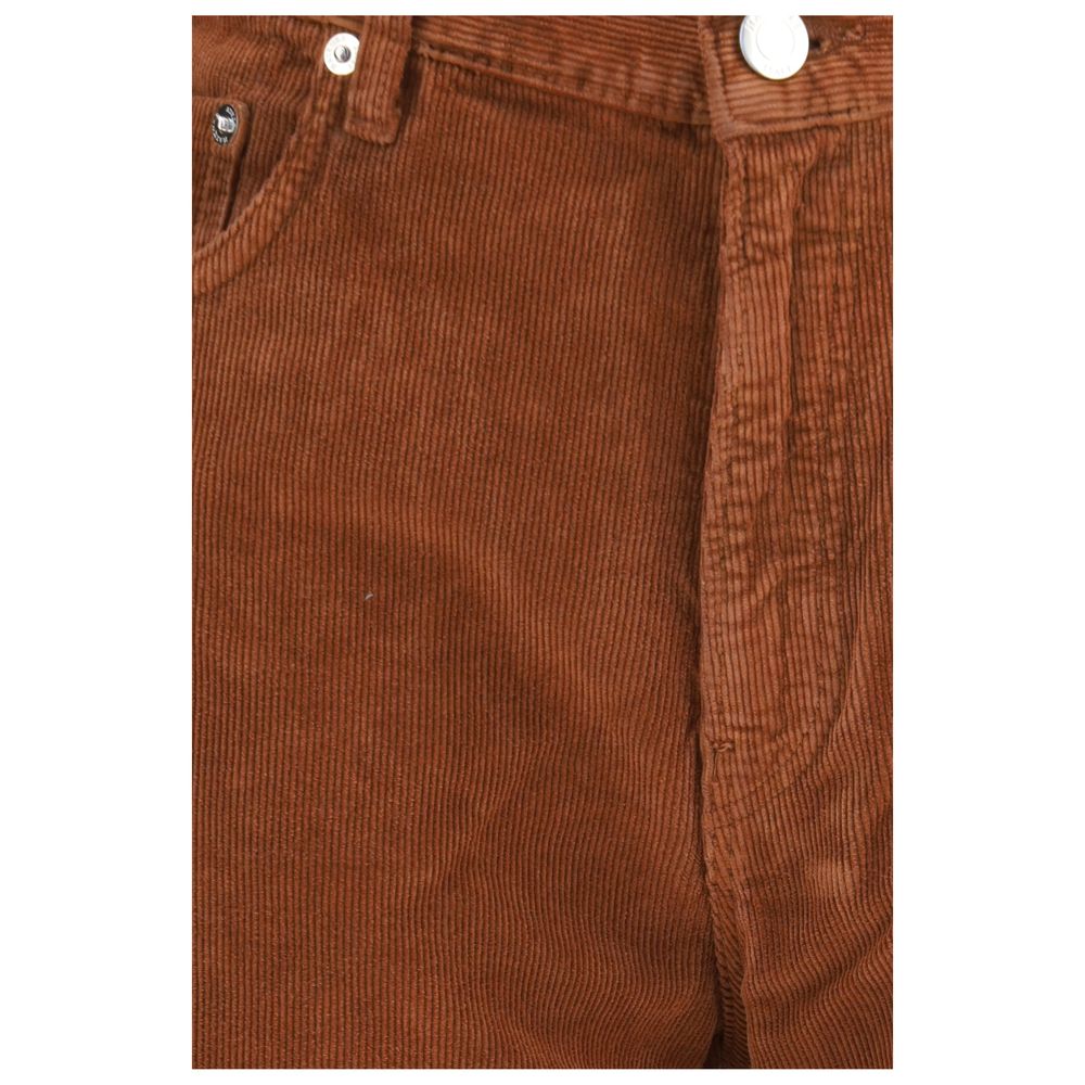 Haikure Brown Cotton Casual Pants